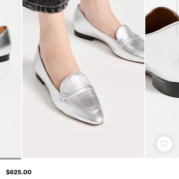 Malone Souliers Bruni Flats Color Silver Size 35- 4.5Hand Made In Italy